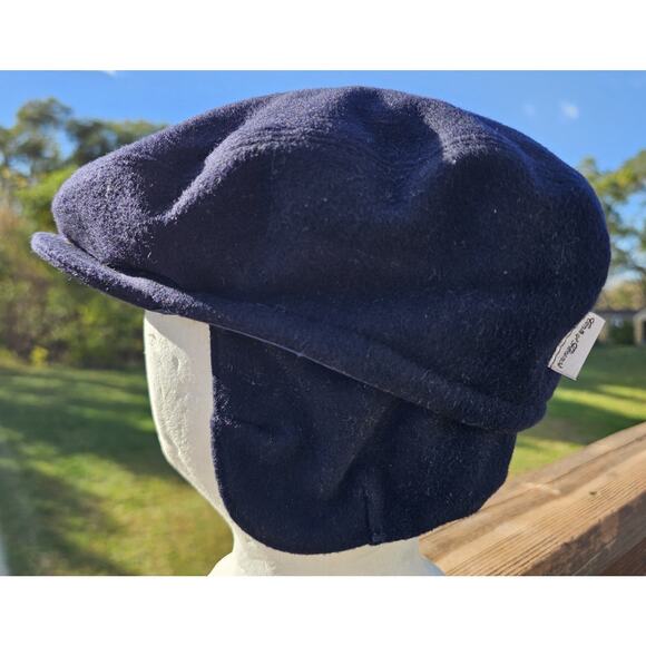 Conte Of Florence Navy Wool Flat Baretta Hat Flat Cap Earflaps Newsboy Classic - Picture 6 of 10